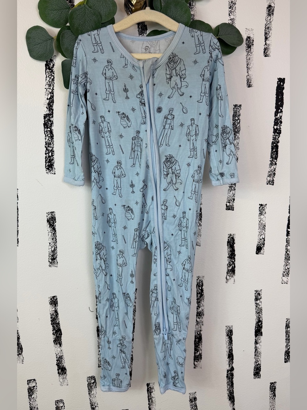 Lama Littles Disney Princes Blue Bamboo Sleeper Size 3-6 Months